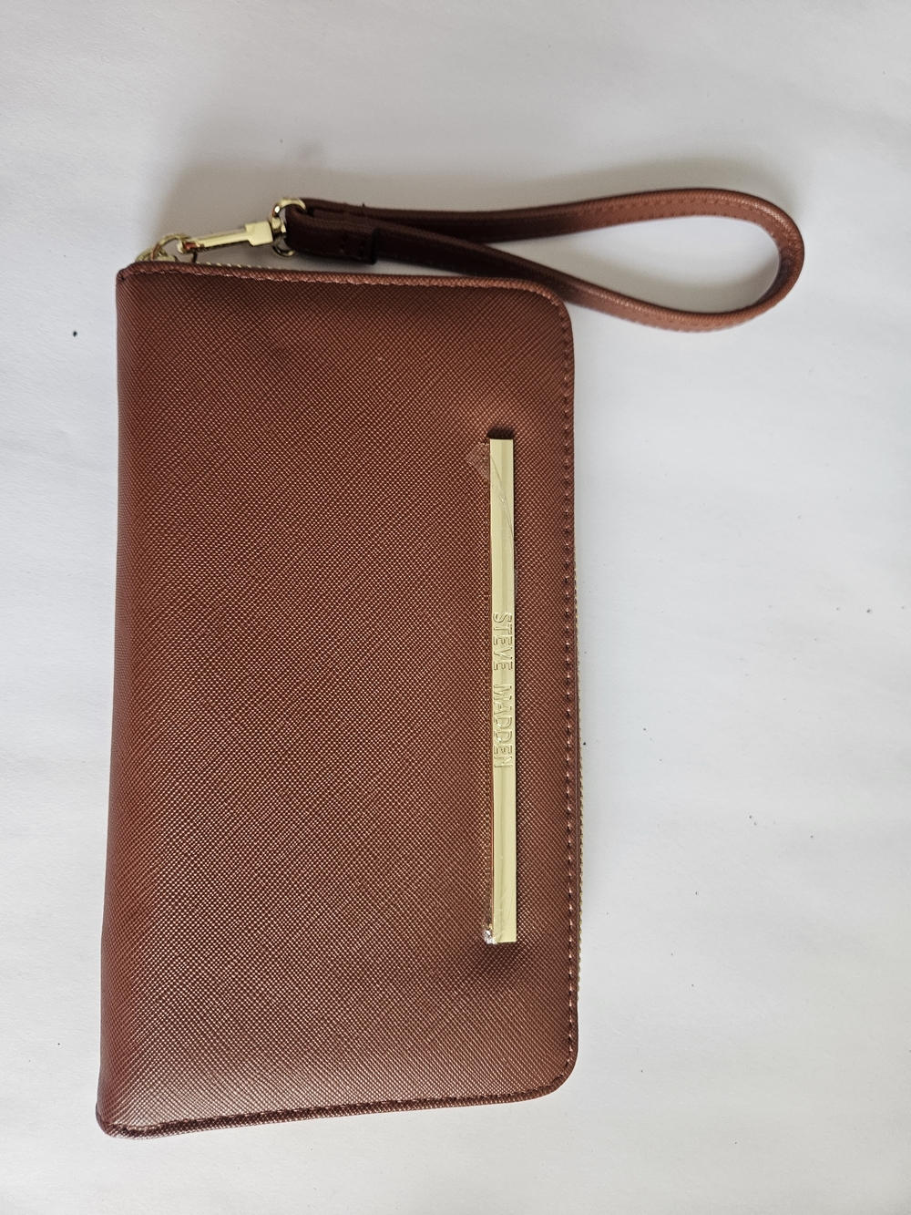 Steve Madden Brown Leather Wristlet Wallet